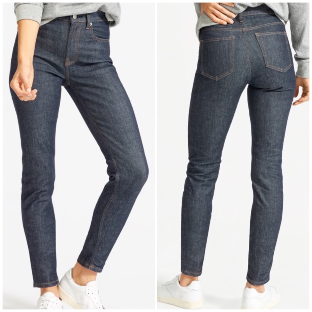 Everlane High Rise Skinny Ankle Jeans Indigo 25 ankle